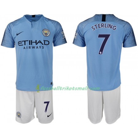 Fußballtrikots Manchester City STERLING 7 Kinder 2018-2019 Kurzarm Heimtrikotsatz kaufen